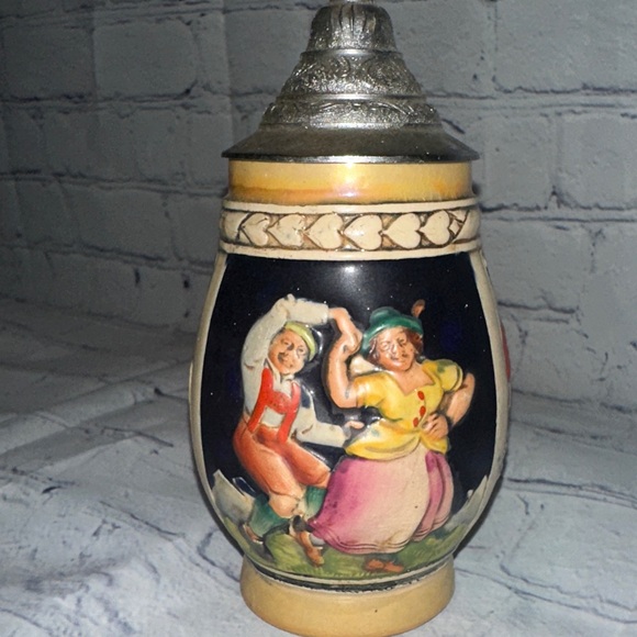 Vintage German Ceramic Beer Stein with Red Roof Church Accent - Picture 5 of 9
